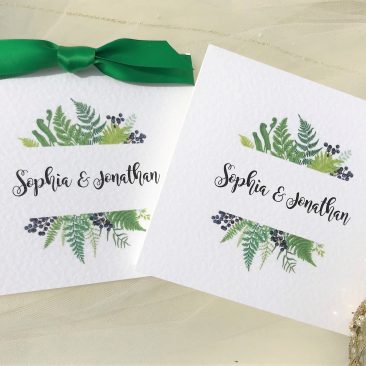 Woodland Fern Pocketfold Wedding Invitations