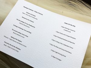 Order of Service for Civil Ceremony
