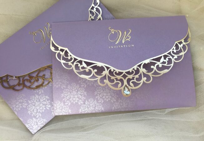 Lilac Folding Wallet Wedding Invitations