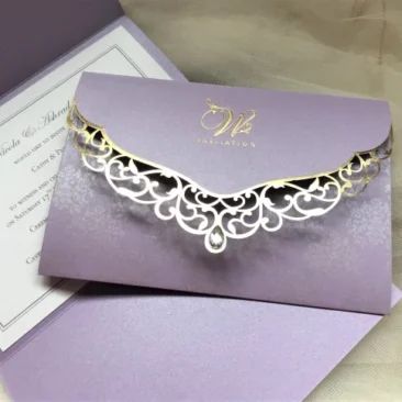 Lilac Folding Wallet Wedding Invitations – OUT OF STOCK
