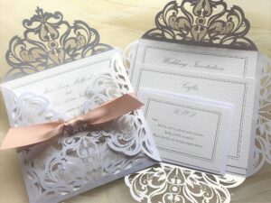 Laser Cut Petal Fold Wedding Invitations