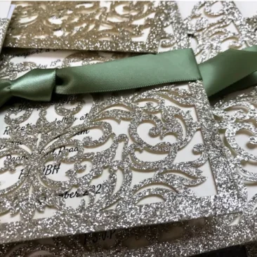Glitter Pocket Wedding Invitations – Gold – OUT OF STOCK