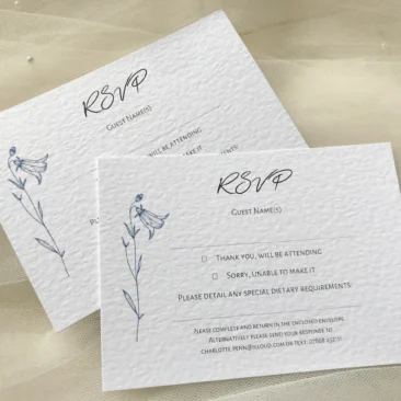 Blue Botanical RSVP Postcards