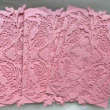 DIY Pink Laser Cut Invitations – Clearance