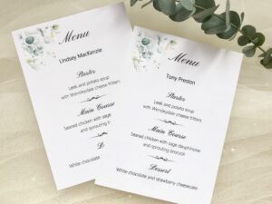 Eucalyptus Personalised Menu Cards