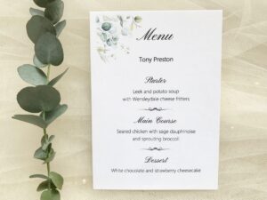 Personalised Individual Menu Cards