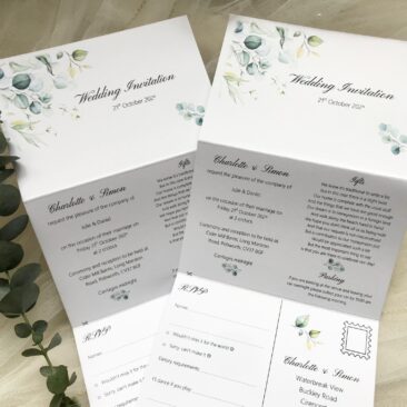 Eucalyptus Concertina Invitations