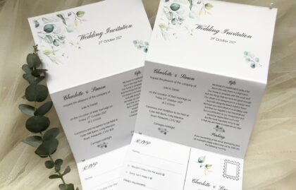Eucalyptus Concertina Invitations