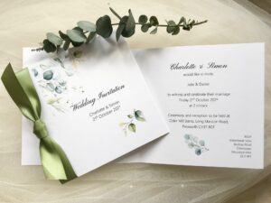 Eucalyptus Square Centre Fold Invitations