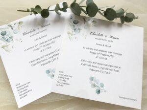 Eucalyptus Square Invitations