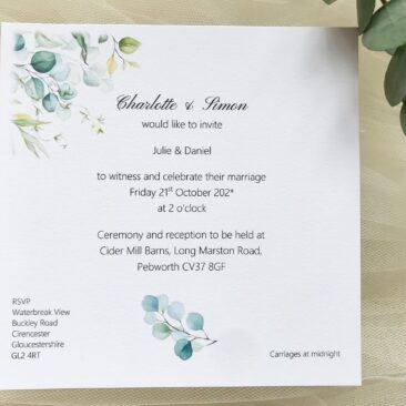Eucalyptus Square Invitations