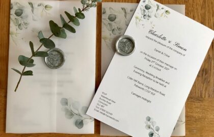 Eucalyptus Vellum Cover Invitations
