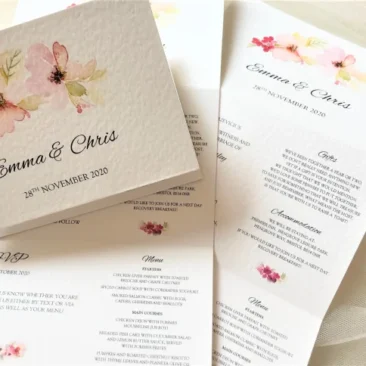 Floral Concertina Wedding Invitations