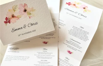 Floral Concertina Wedding Invitations
