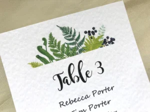 Woodland Fern Table Plan Cards