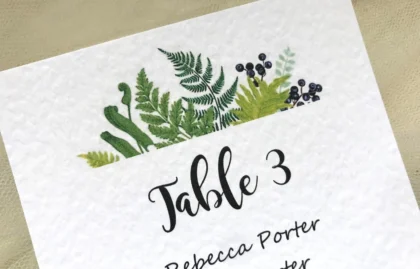 Woodland Fern Table Plan Cards