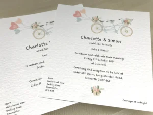 Tandem Bike Square Invitations