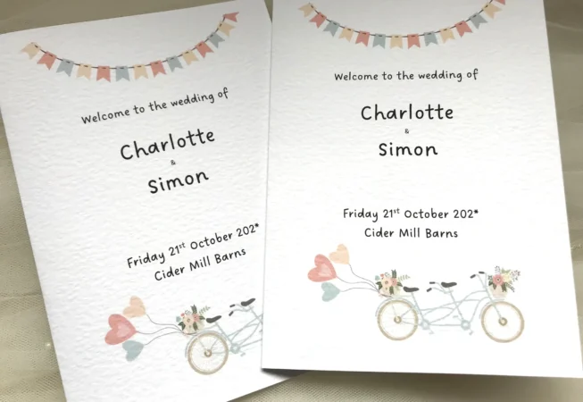 Tandem Bike Order of Service Books