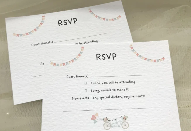 Tandem Bike RSVP Postcards