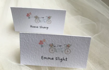 Tandem Bike Place Cards