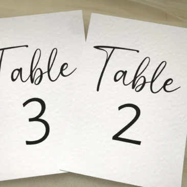 Elegance Table Number Cards