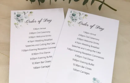 Eucalyptus Order of Day Cards