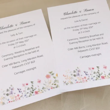 Wild Flower Wedding Invitations