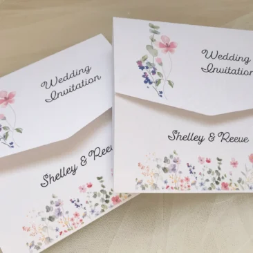 Wild Flower Tri Fold Invitations
