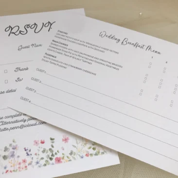 Wild Flower RSVP card and envelope