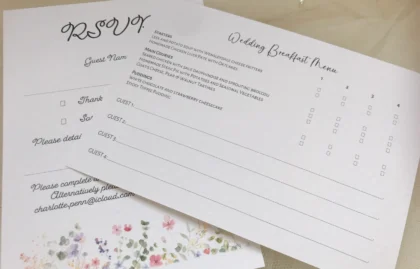 Wild Flower RSVP card and envelope