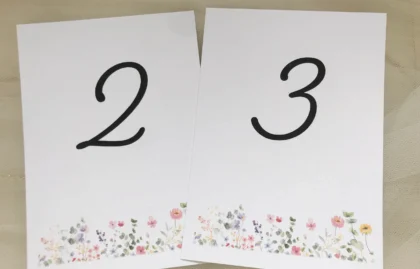 Wild Flower Table Name Cards