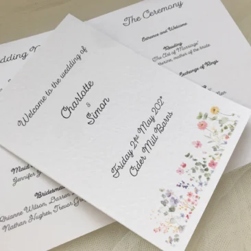 Wild Flower Wedding Booklets
