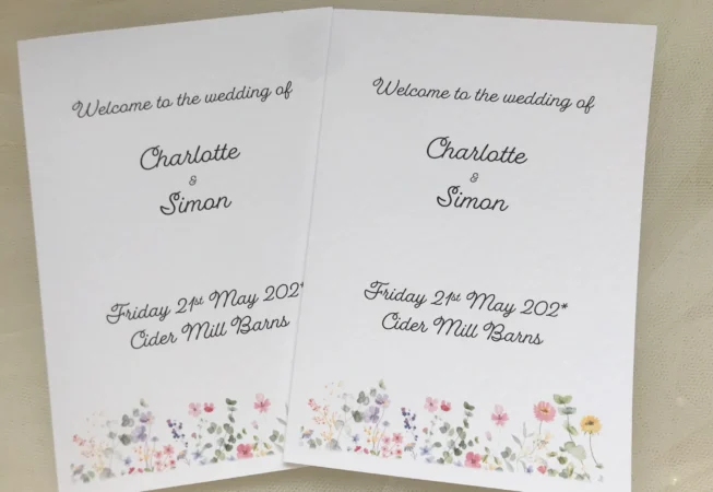 Wild Flower Order of Service Books