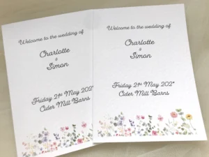 Wild Flower Order of Service Books