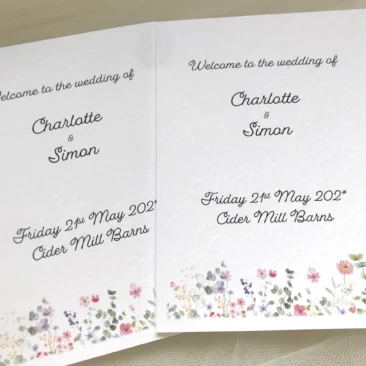 Wild Flower Order of Service Books