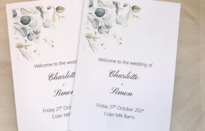 Eucalyptus Wedding Ceremony Books