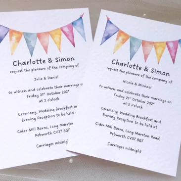 Summer Bunting Wedding Invitations