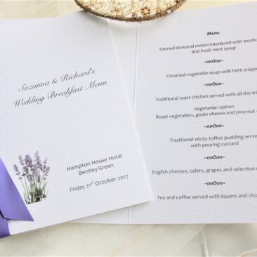 Lavender Booklet Menus