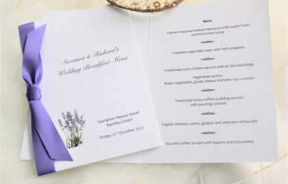 Lavender Booklet Menus