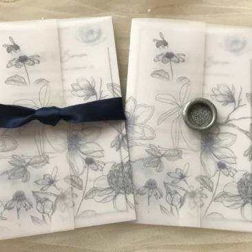Botanical Vellum Cover Invites