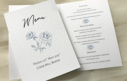 Blue Botanical Booklet Menus