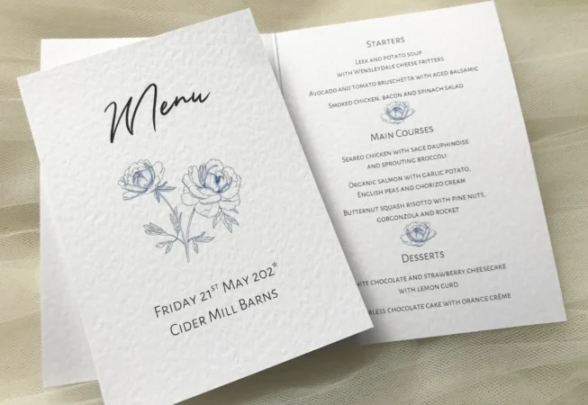 Blue Botanical Booklet Menus