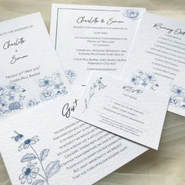 New Blue Botanical Wedding Stationery Range