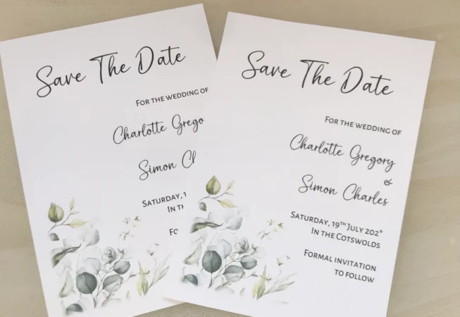 Eucalyptus Save The Date Cards