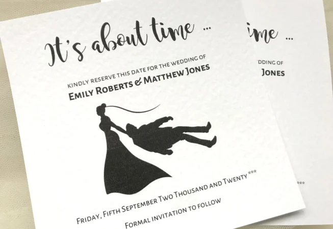 It's about time... save the date cards