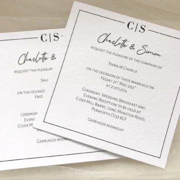 Purity Square Wedding Invitations