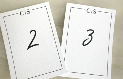 Purity Table Number Cards