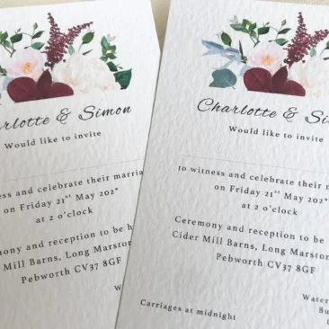 Burgundy Floral Wedding Invites