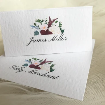 Burgundy Floral Place Cards