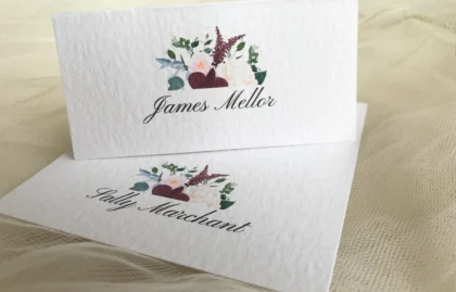 Burgundy Floral Place Cards